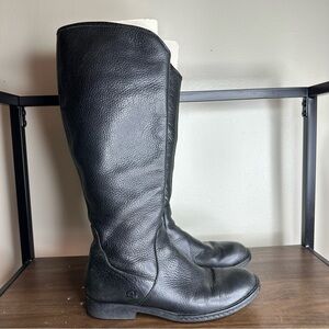 Born Black Leather Riding Boots Sz 7 Womens
